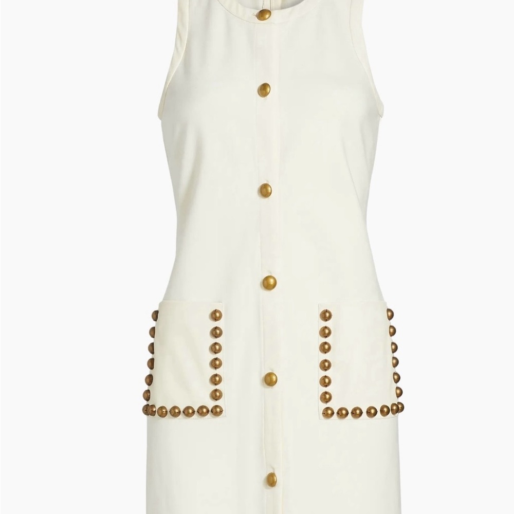 Ramy Brook Cream Mini Dress with Gold Details